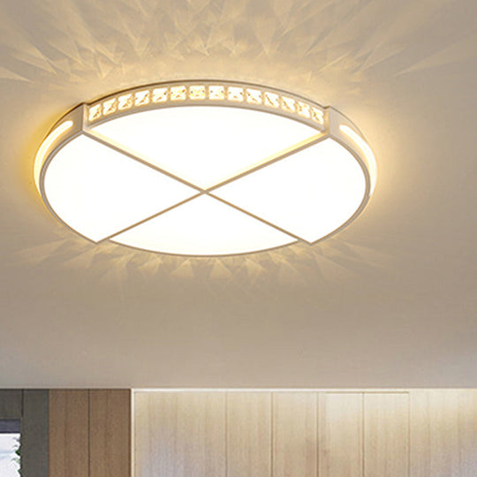 16.5"/20.5" Simple Round LED Flush Mount Lamp - White Ceiling Light Fixture for Bedroom - Warm/White Light