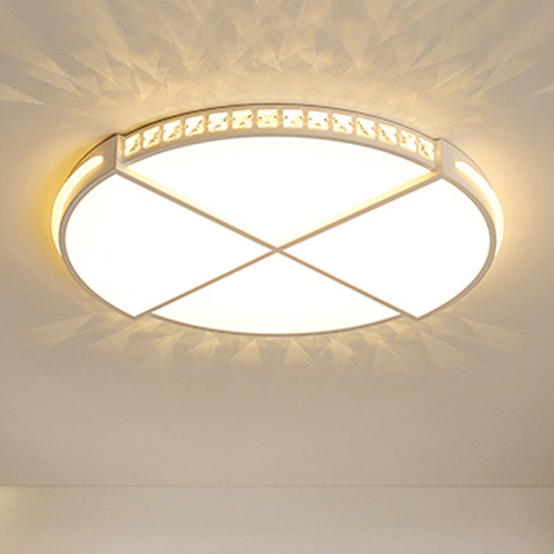 16.5"/20.5" Simple Round LED Flush Mount Lamp - White Ceiling Light Fixture for Bedroom - Warm/White Light