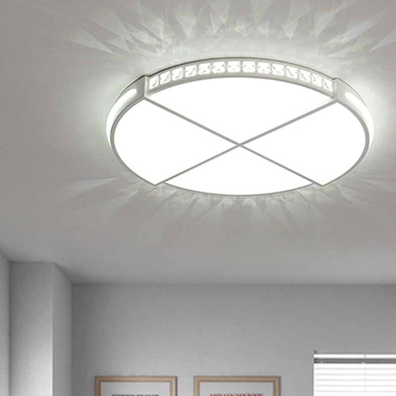 16.5"/20.5" Simple Round LED Flush Mount Lamp - White Ceiling Light Fixture for Bedroom - Warm/White Light