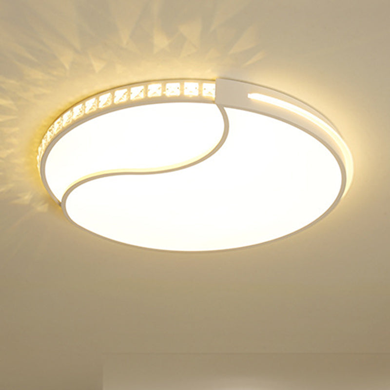 Premium 16.5/20.5/24.5 White Led Ceiling Mount Round Flush Light Fixture In Warm/White Sleek Acrylic