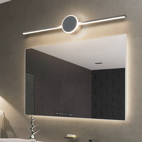 Modern Minimalist Metal Single Vanity Light - Linear Wall Fixture