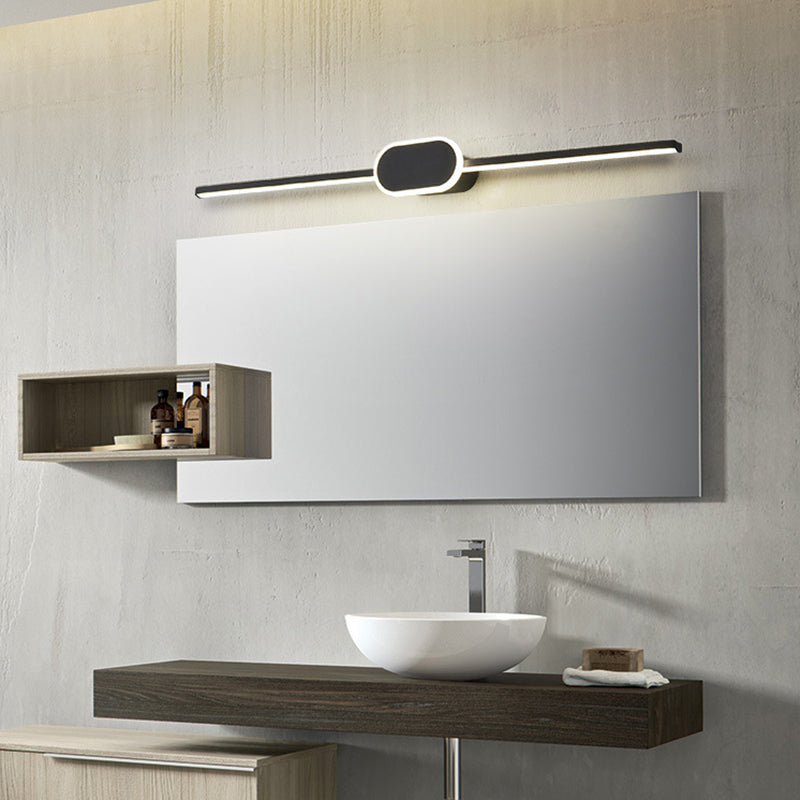 Modern Minimalist Metal Single Vanity Light - Linear Wall Fixture