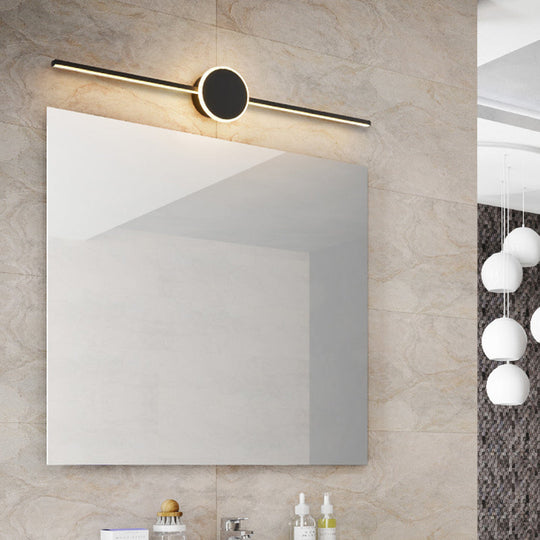 Modern Minimalist Metal Single Vanity Light - Linear Wall Fixture