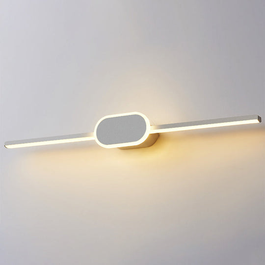 Modern Minimalist Metal Single Vanity Light - Linear Wall Fixture