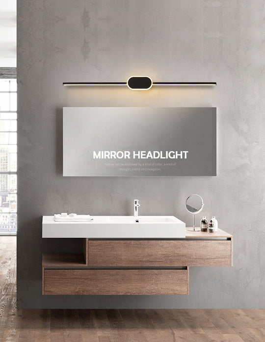 Modern Minimalist Metal Single Vanity Light - Linear Wall Fixture