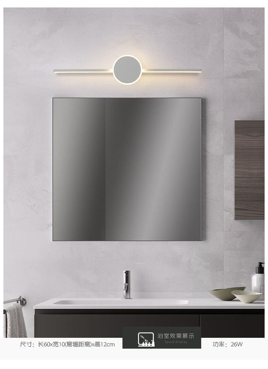 Modern Minimalist Metal Single Vanity Light - Linear Wall Fixture