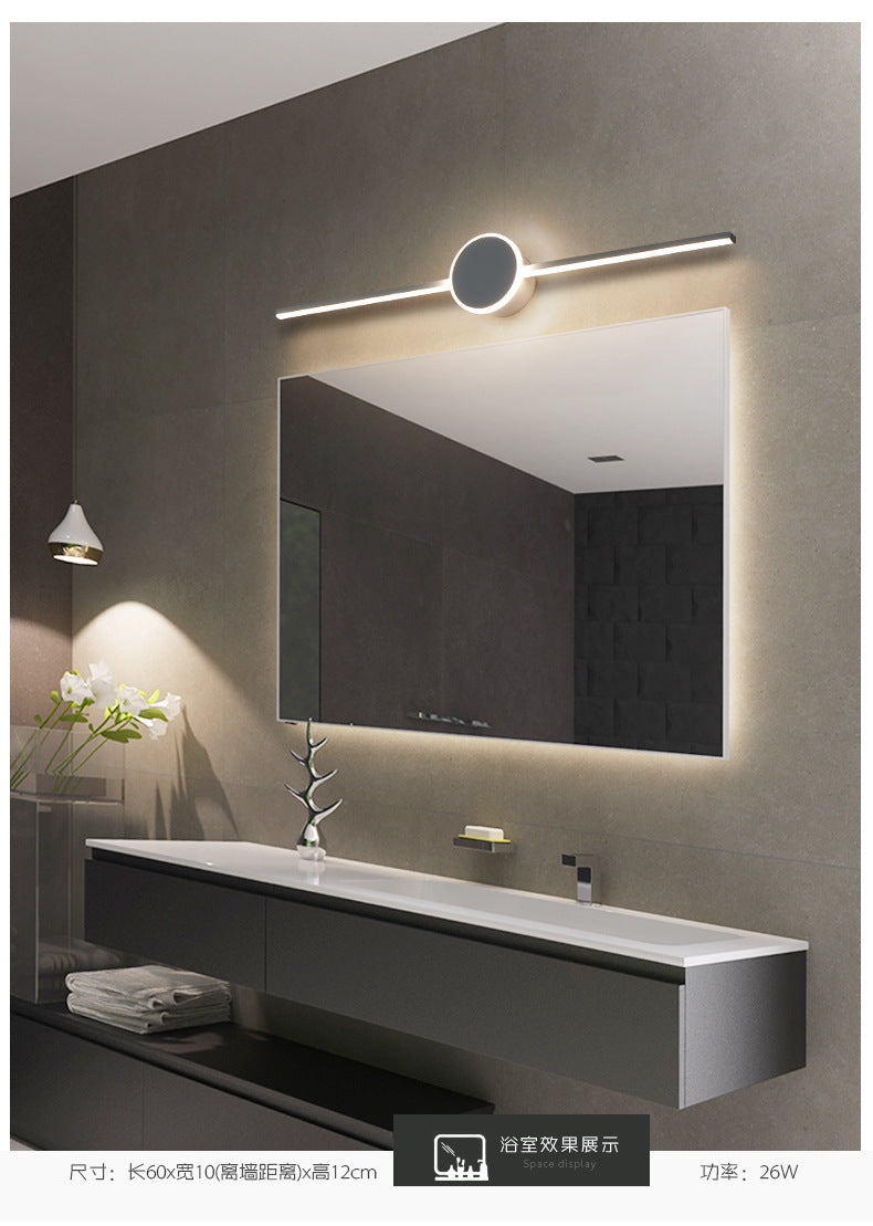 Modern Minimalist Metal Single Vanity Light - Linear Wall Fixture