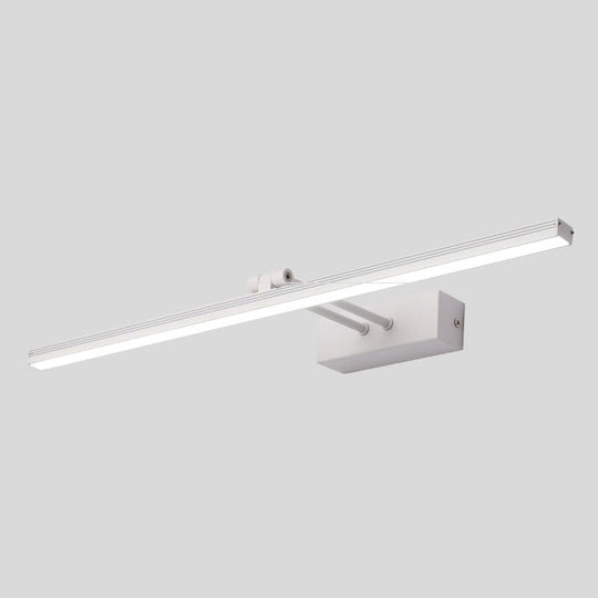 Modern Minimalist Metal Single Vanity Light&#X2014;Linear Style White / 19.5 Natural