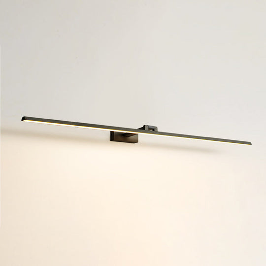 Minimalist Metal Led Vanity Light - Single Fixture Modern Style Black / 47 Natural