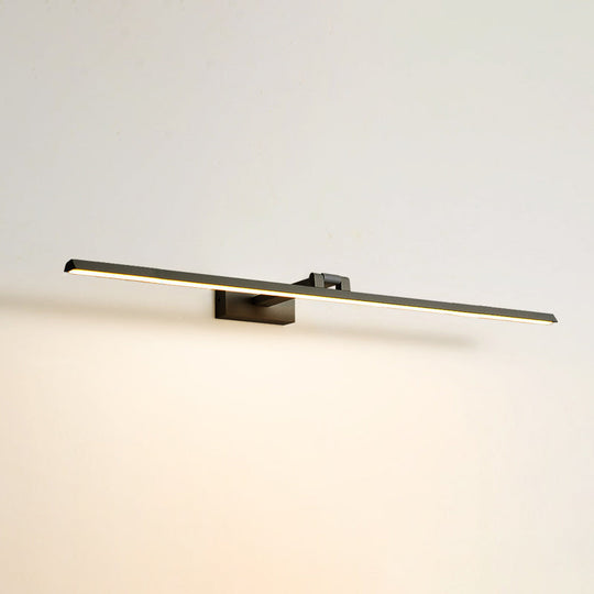 Minimalist Metal Led Vanity Light - Single Fixture Modern Style Black / 31.5 Natural