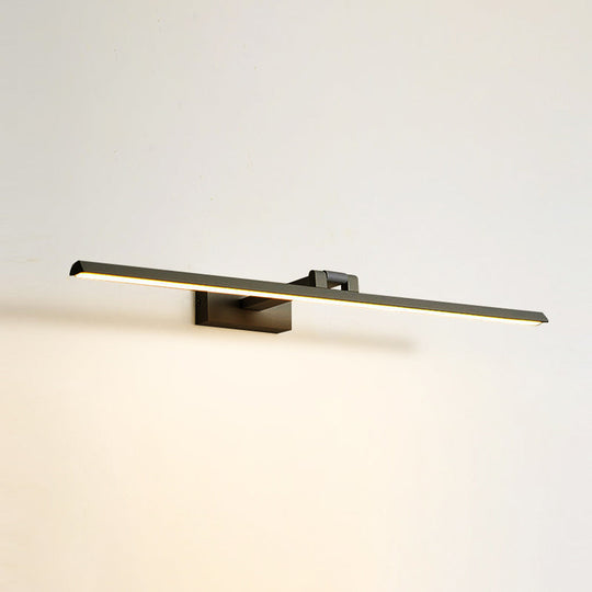 Minimalist Metal Led Vanity Light - Single Fixture Modern Style Black / 23.5 Natural