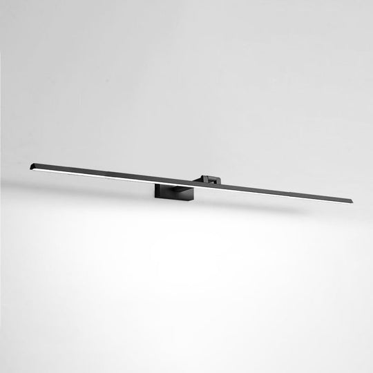 Minimalist Metal Led Vanity Light - Single Fixture Modern Style Black / 47 White