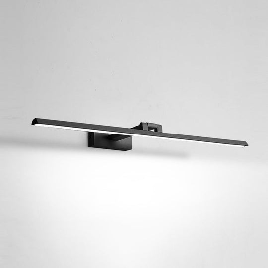 Minimalist Metal Led Vanity Light - Single Fixture Modern Style Black / 23.5 White