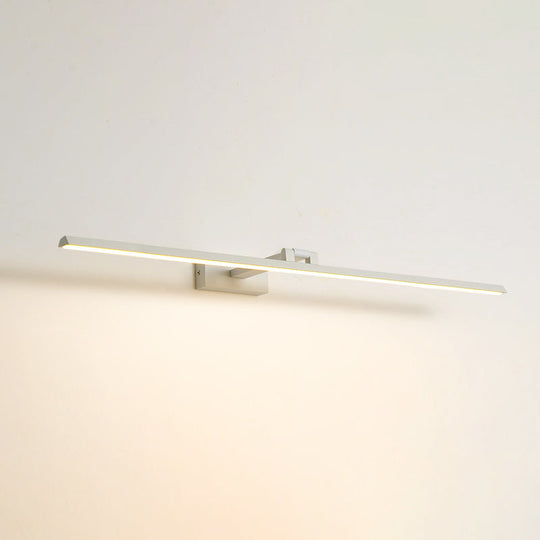 Minimalist Metal Led Vanity Light - Single Fixture Modern Style White / 31.5 Natural