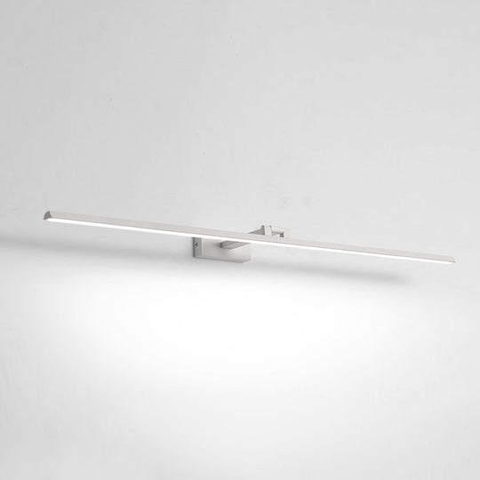 Minimalist Metal Led Vanity Light - Single Fixture Modern Style White / 39