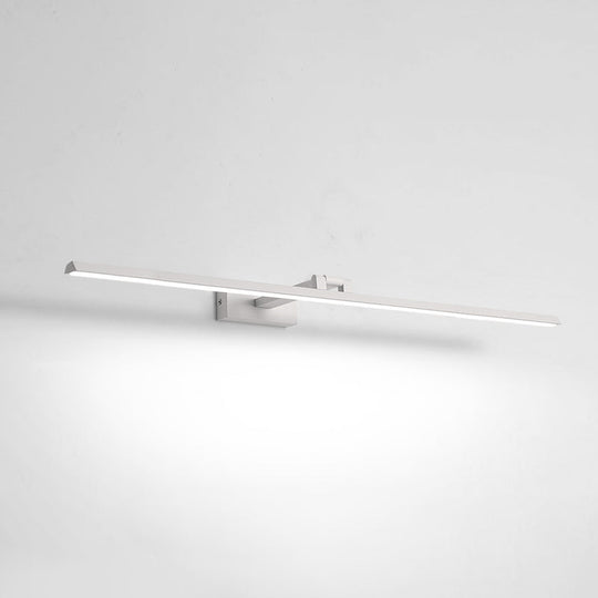 Minimalist Metal Led Vanity Light - Single Fixture Modern Style White / 31.5