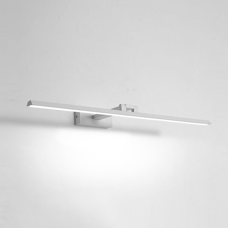 Minimalist Metal Led Vanity Light - Single Fixture Modern Style White / 23.5