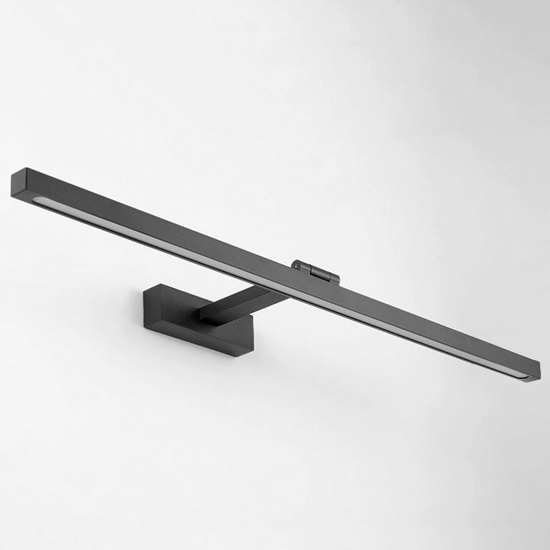 Nordic Minimalist Vanity Wall Light: Aluminum Single Rectangle Fixture Black / 16 Warm