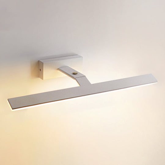 Aluminum Single Vanity Light Fixture - Armed Nordic Minimalist Style White / 28 Natural