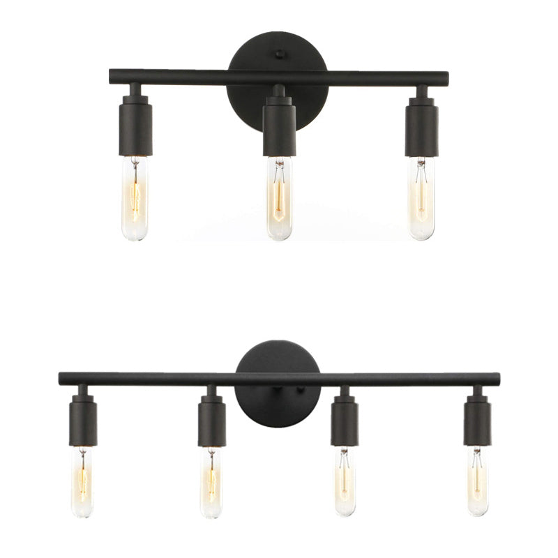 Retro Industrial Style Metal Vanity Light For Open Bulbs Stylish Wall Fixture