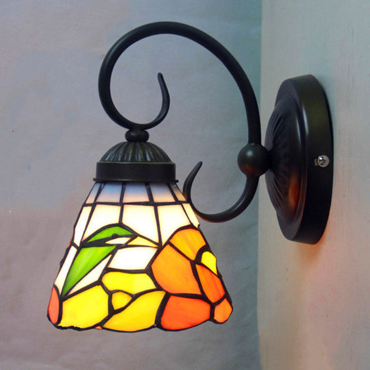 European Retro Style Glass Wall Vanity Light Fixture