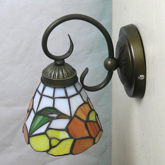 European Retro Style Glass Wall Vanity Light Fixture