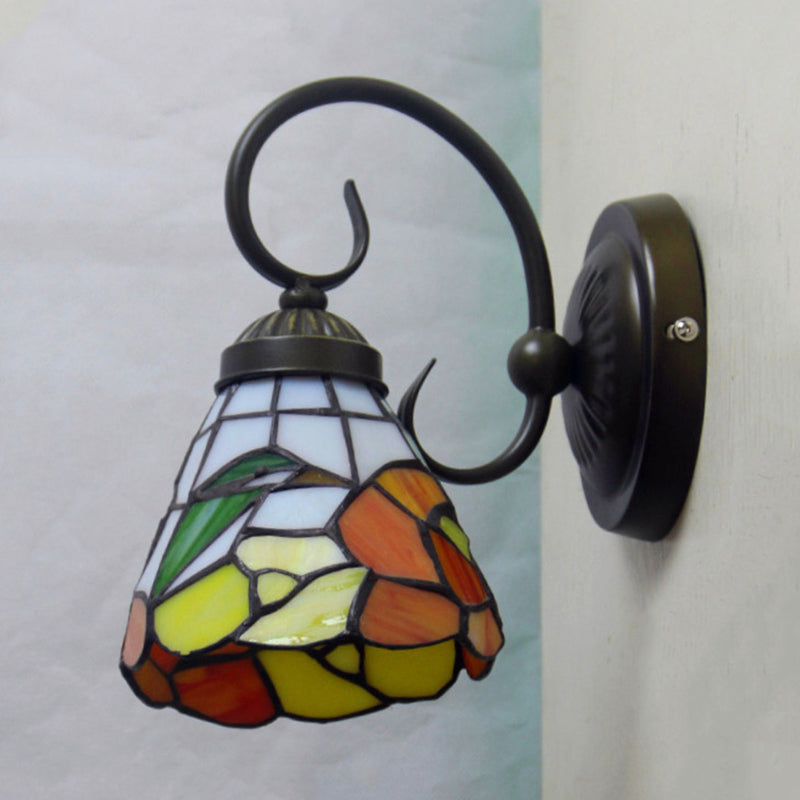 European Retro Style Glass Wall Vanity Light Fixture