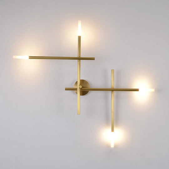 Modern Gold Crisscross Wall Mounted Sconce Light For Bedroom - Creative Simplicity