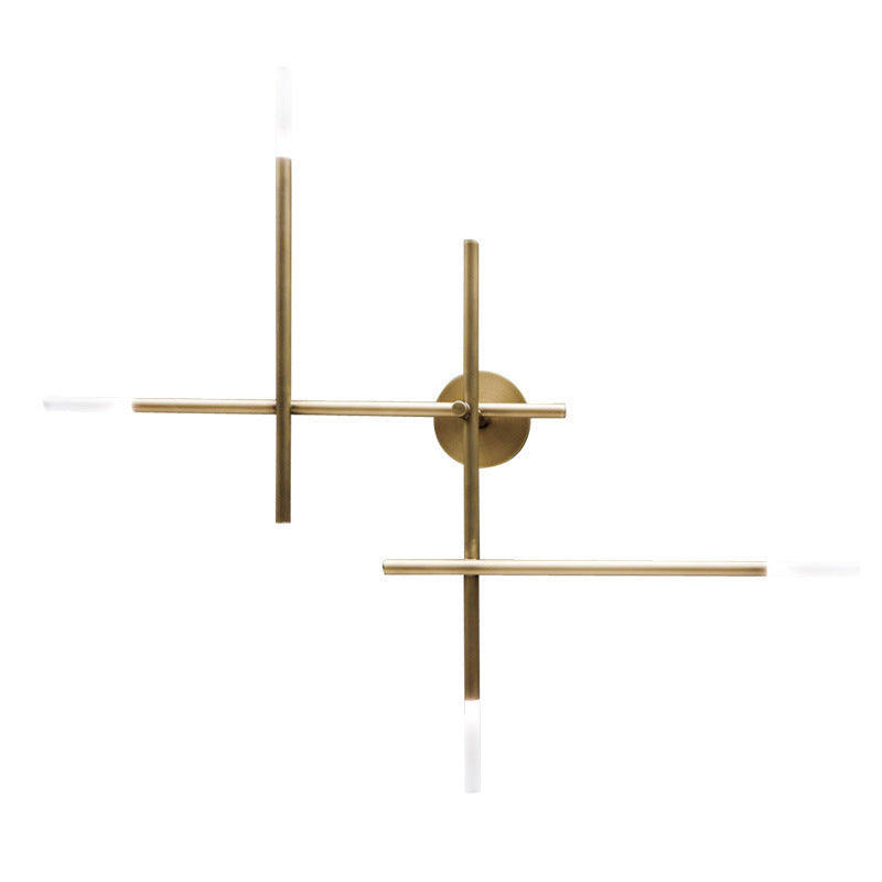 Modern Gold Crisscross Wall Mounted Sconce Light For Bedroom - Creative Simplicity / White