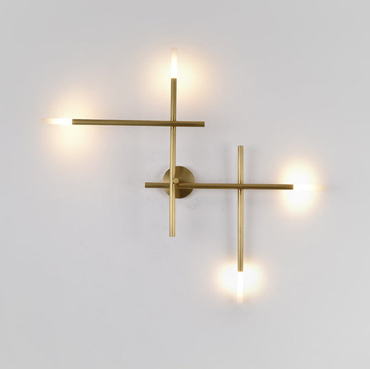 Modern Gold Crisscross Wall Mounted Sconce Light For Bedroom - Creative Simplicity