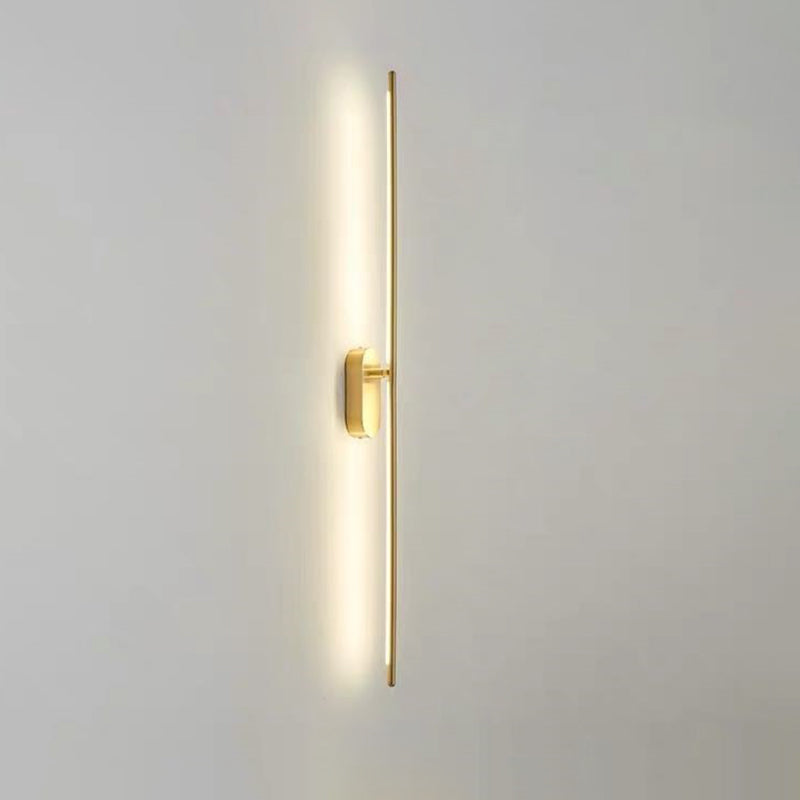 Modern Metal Wall Lamp For Bedroom & Living Room - Linear Strip Lighting 2 / Brass Warm