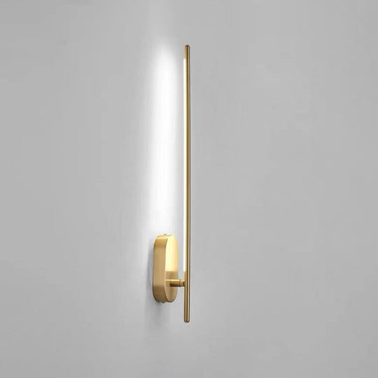 Modern Metal Wall Lamp For Bedroom & Living Room - Linear Strip Lighting 1 / Brass White