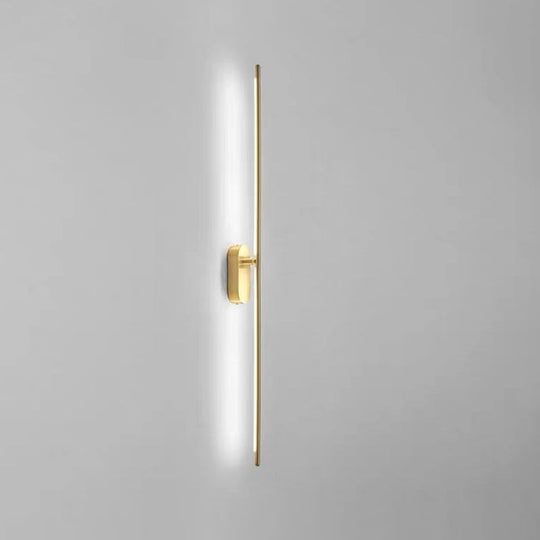 Modern Metal Wall Lamp For Bedroom & Living Room - Linear Strip Lighting 2 / Brass White