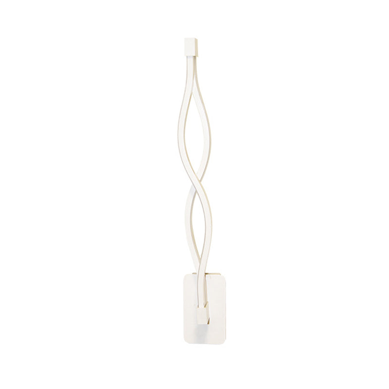 Nordic Simplicity Twist Shape Wall Mount Light Fixture For Living Room And Bedroom White / Warm