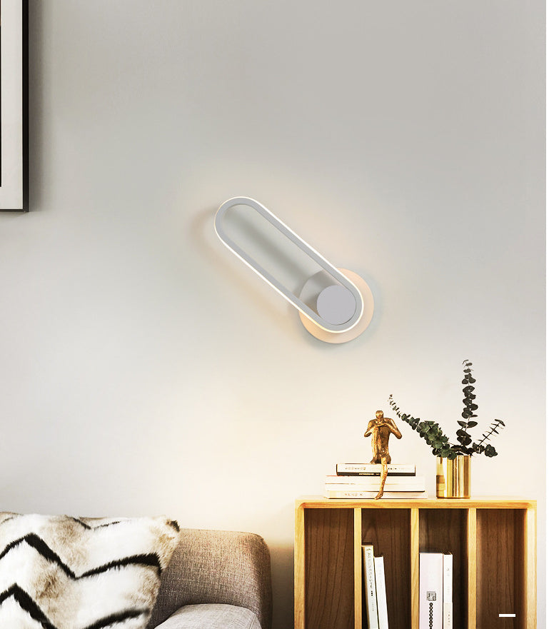 Modern Led Metal Bedside Wall Sconce With Rotatable Head