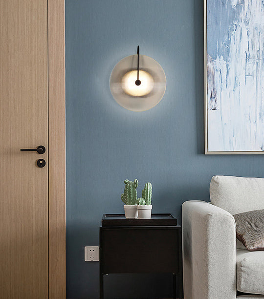 Modern Disk Shaped Wall Sconce For Bedroom And Living Room Decor