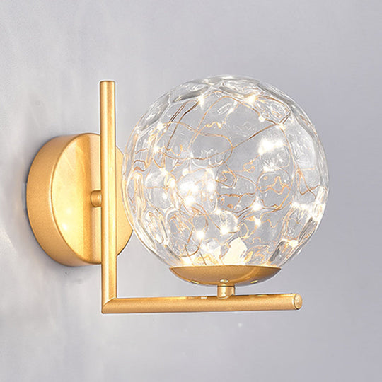 Star Light Wall Sconce: 1-Head Ambient Lighting For Bedroom Gold / Clear