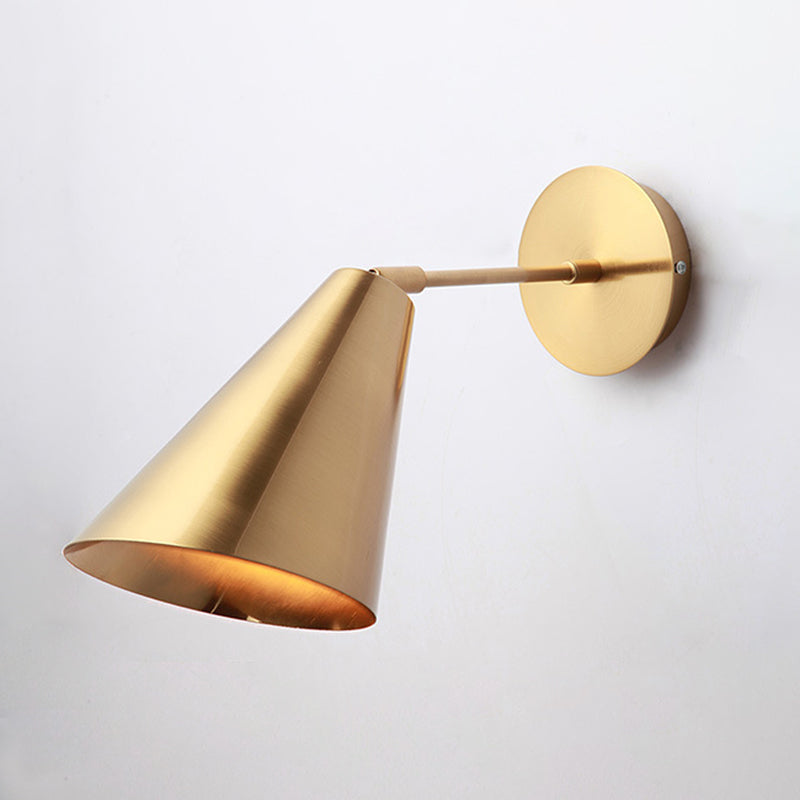 Postmodern Personality Wall Mounted Metal Light For Bedroom Gold / Tapered