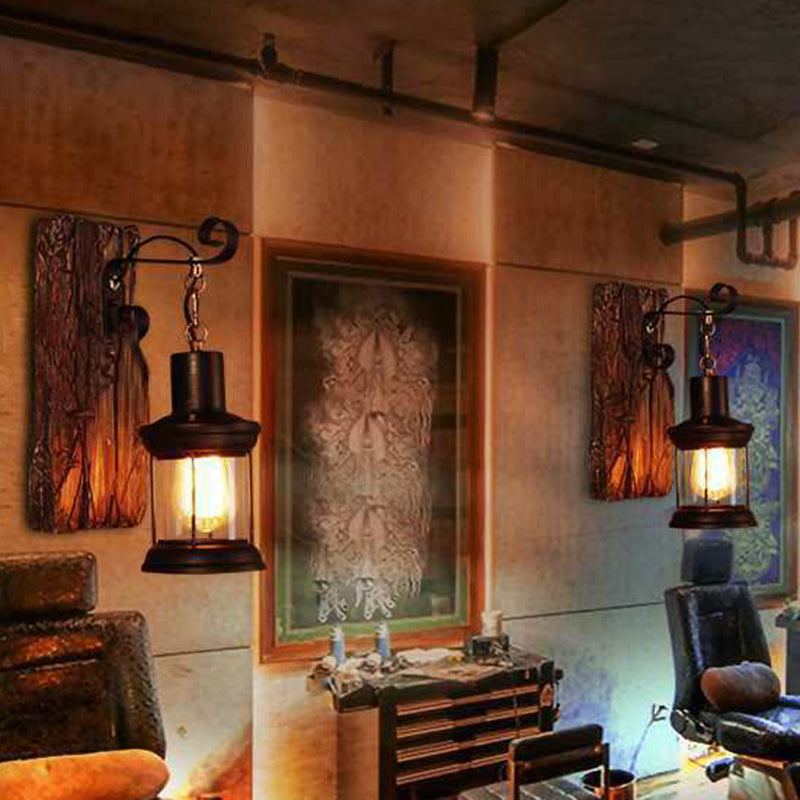 Industrial Loft Wall Mounted Wooden Light - Stylish Lighting Solution For Corridor Restaurant