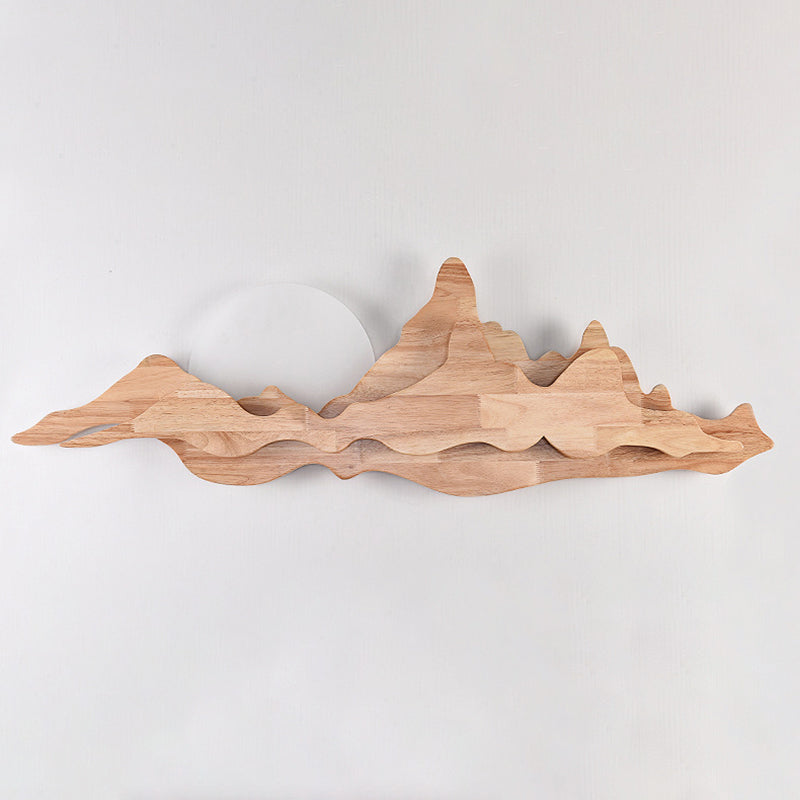 Chinese-Inspired Moon And Mountain Wall Sconce For Living Room