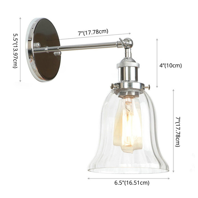 Modern Glass Wall Sconce Light For Indoor Décor - Single Fixture With Transparent Shade