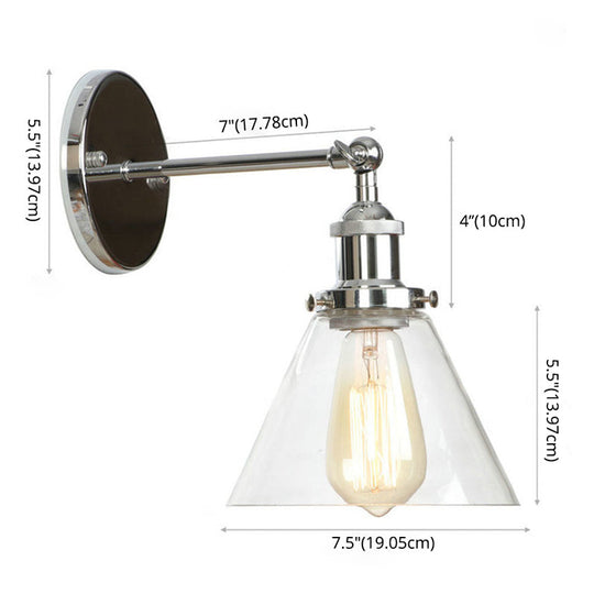 Modern Glass Wall Sconce Light For Indoor Décor - Single Fixture With Transparent Shade