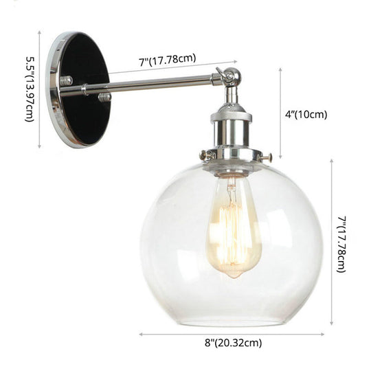 Modern Glass Wall Sconce Light For Indoor Décor - Single Fixture With Transparent Shade