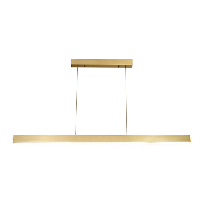 Minimalist Rectangular Led Suspension Lamp - Metal Island Light Fixture