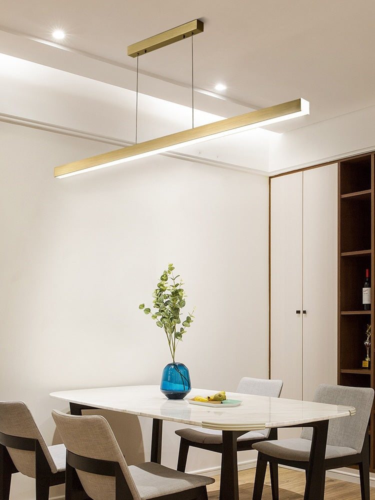 Minimalist Rectangular Led Suspension Lamp - Metal Island Light Fixture