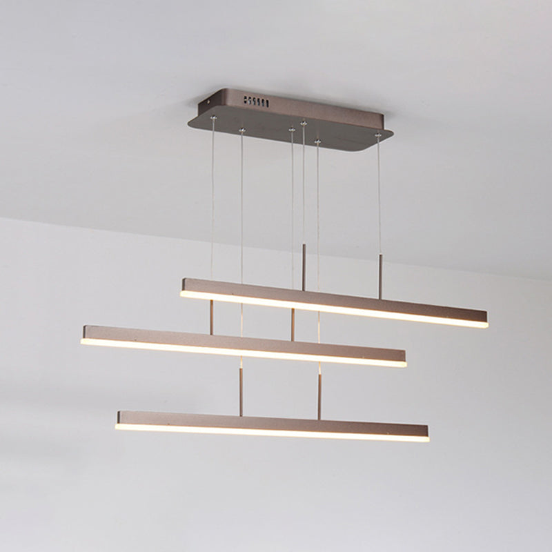 Minimalist Acrylic 3-Tiered Pendant Light For Dining Room Or Kitchen Island - Coffee With Led