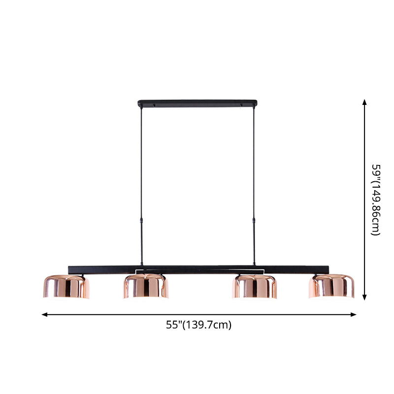 Nordic Led Diner Island Lamp: 4-Light Hanging Fixture With Acrylic Shade