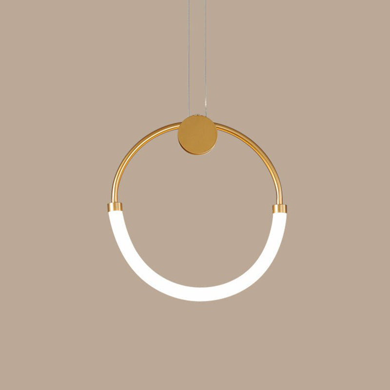 Gold Minimalistic Ring Pendant Led Ceiling Light For Living Room - Acrylic Island Lighting 1 / Warm