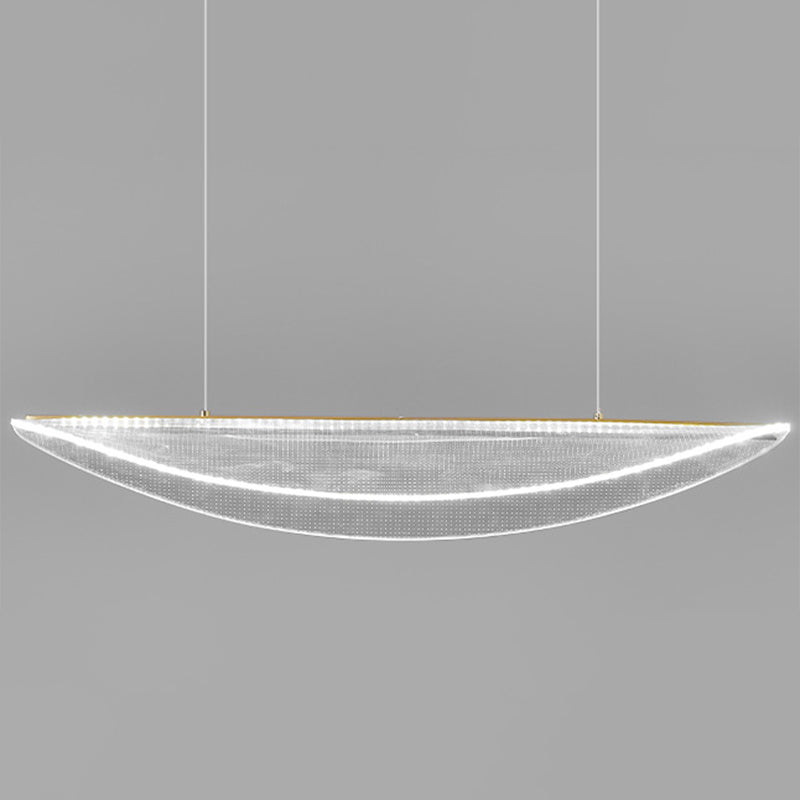 Leaf Shaped Acrylic Led Suspension Light - Natural Elegance For Dining Room