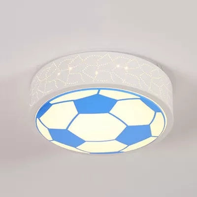 Creative Metal Soccer Ceiling Light For Kids Bedroom And Bathroom - Flush Mount Sport Lighting